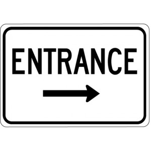 Entrance with Right Arrow Sign